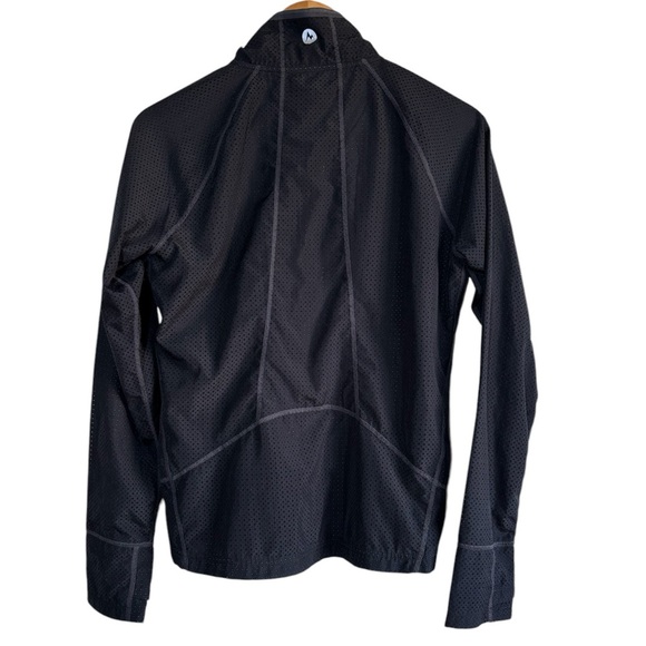 MARMOT Womens Full Zip Jacket Small Black Perforated Lightweight Running Outdoor - Picture 2 of 13